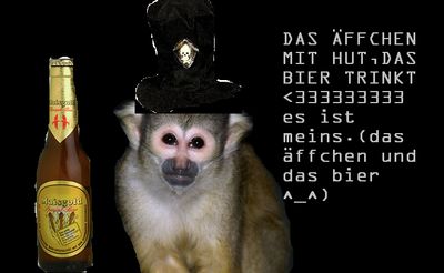 Gruppenavatar von ich HABE ein äffchen mit hut das bier trinkt :)