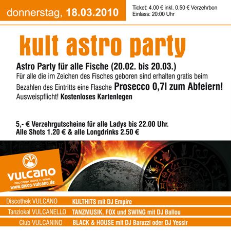 Kult Astro Party @ Vulcano@Vulcano