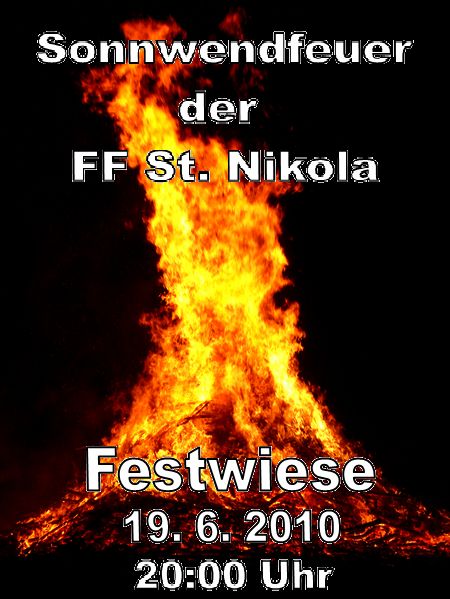 Sonnwendfeuer der FF St.Nikola@Festwiese