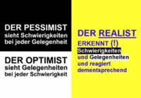 Ich bin nicht pessimistisch sondern realistisch!