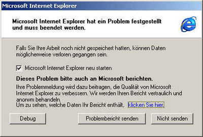 Gruppenavatar von Nein, ich will keinen Problembericht an Microsoft senden..!