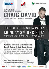 Craig David - Official Aftershow Party@Babenberger Passage