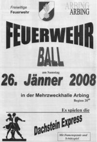 Ball der Freiwilligen Feuerwehr Arbing@Mehrzweckhalle