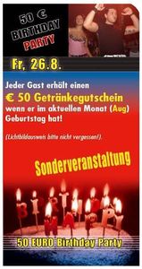 50,- €uro Birthdayparty@Fledermaus (Nachtmeile)