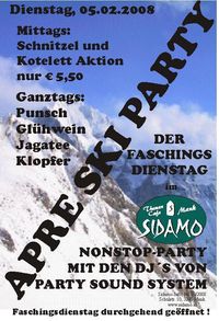 Apre Ski Party - Der Faschingsdienstag im Sidamo Mank@Cafe Sidamo Mank