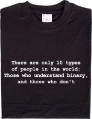 *** *** There are only 10 types of people in the world: Those who understand binary, and those who don't *** ***