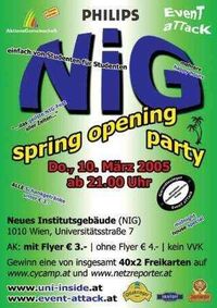 NiG - Spring Opening Party@Neues Institut Gebäude