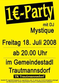 1 Euro Party@Gemeindestadl Trautmannsdorf