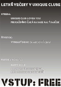 Letné večery v Unique Clube@Unique