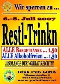 Restl-Trinkn (Wir sperren zu)@Irish Pub Lima