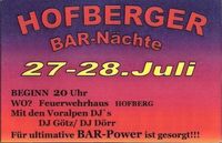 Hofberger BAR-Nächte@Feuerwehrhaus Hofberg