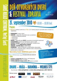 Deň otvorených dveri & festival zdravia@Šariš Relax Centrum