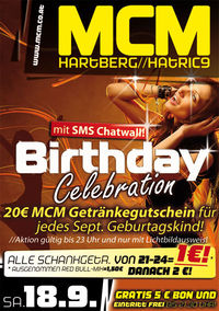 Birthday Celebration mit SMS Chatwall!@MCM Hartberg