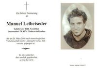 Im Gedenken an Manuel Leibetseder