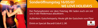 Sonderöffnungstag WE LOVE HOLIDAYS@Fledermaus