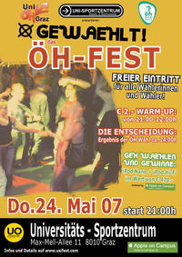 ÖH-Fest – Die Party nach der Wahl!@Uni-Sportzentrum