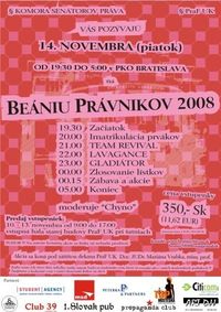 Beánia právnikov 2008@PKO Bratislava