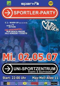 Sportler-Party powered by Mur Beach@Uni-Sportzentrum