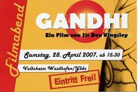 Fiilmabend über Gandhi@Volksheim Waidhofen/Yb