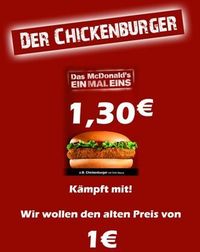 chickenburger 1,30€ wo lemadn in der WELTWIRTSCHAFTSKRIESE????