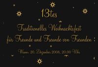 13tes Traditionelles Weihnachtsfest für Freunde und Freunde von Freunden@Arsenal Objekt 221