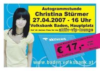 Autogrammstunde mit Christina Stürma@Volksbank Baden