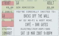 Backs Off the Wall@Café-Bar G@tes