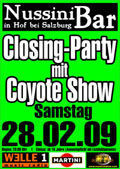 Closing-Party mit Coyote Show@Nussini Bar mit Saal
