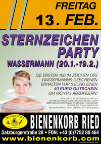 Sternzeichenparty Wassermann@Bienenkorb