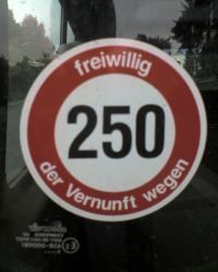 Gruppenavatar von     Freiwillig Tempo 250 - der Vernunft wegen