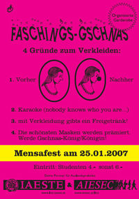 Faschings-Gschnas im Mensakeller@Mensakeller