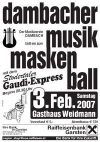 Dambacher Musikmaskenball@Gasthaus Weidmann