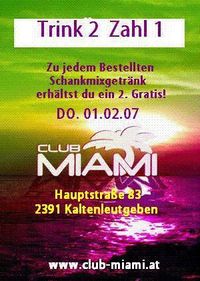 Trink 2 Zahl 1@Club-Miami