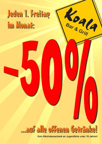 -50% Party@Koala Bar & Grill