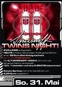 Smirnoff Vodka Twins Night!@Club Estate