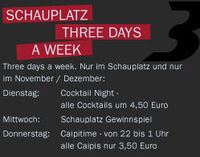 Three days a week - Gewinnspiel@Schauplatz