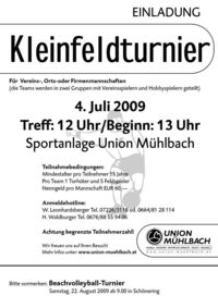 Kleinfeldturnier@Sportplatz Union Mühlbach