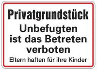 Wie kommt das Schild „Betreten verboten“ in die Mitte der Rasenfläche?