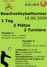 Beachvolleyball Turnier@Beachvolleyballplatz Sattledt/Voralpenbräu