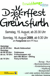 Dorffest Greinsfurth@Festgelände der Feuerwehr Greinsfurth