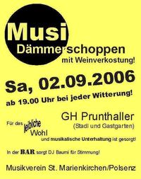 Musi Dämmerschoppen mit Weinkost@GH Prunthaller