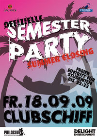 Semester Party – Das Offizielle Summer Closing@Clubschiff