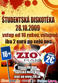 Študentská Diskotéka@Zio bar