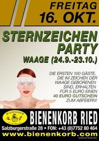 Sternzeichenparty Waage@Bienenkorb Ried