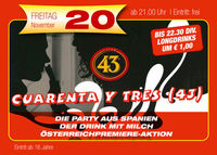 Cuarenta Y Tres (43) Party@Almrausch Hadersdorf 19+