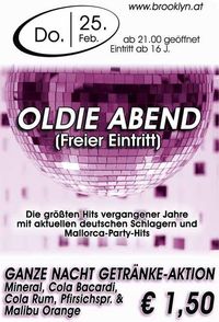 Oldie Abend - Freier Eintritt@Brooklyn