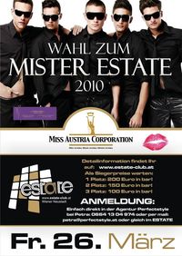 Wahl zum Mister Estate 2010@Club Estate