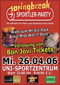 Springbreak Sportler-Party@Uni-Sportzentrum