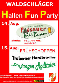 Waldschläger Hallen Fun Party@Waldschlag/Firma Tumfart