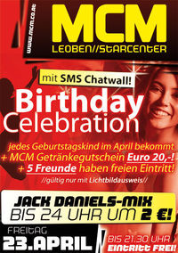 Birthday Celebration mit SMS Chatwall!@MCM Leoben